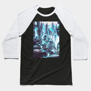 Cool Japanese Neon City Baseball T-Shirt